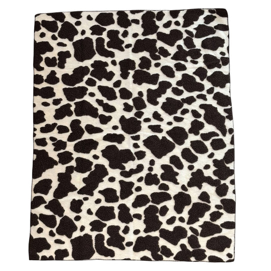 COPERTA LANA MUCCA MARRONE
