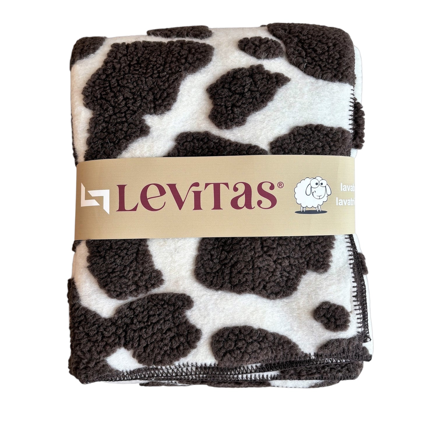 COPERTA LANA MUCCA MARRONE