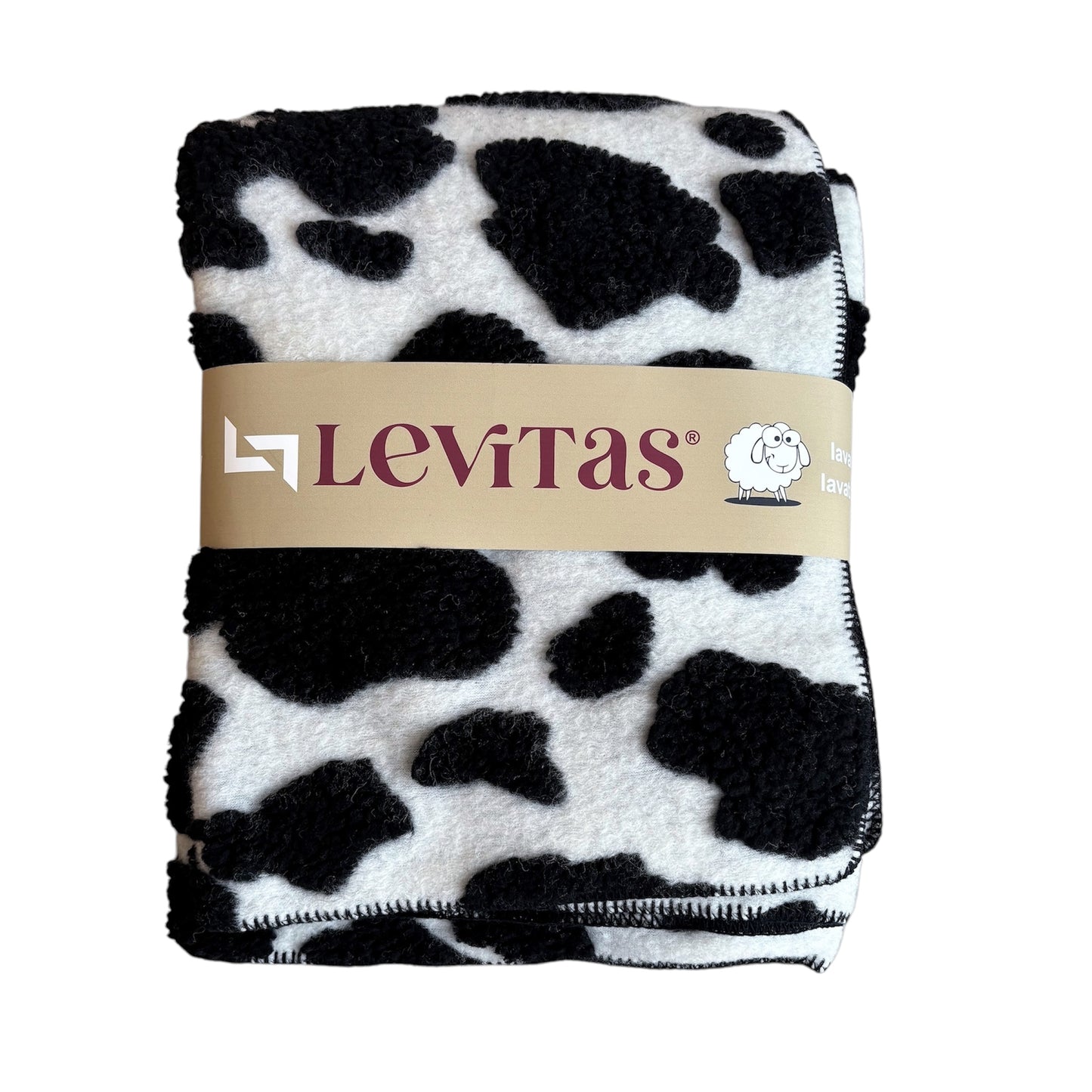 COPERTA LANA MUCCA NERO